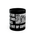 HDSM Coffee Lovers Black Mug with Fun Graphics